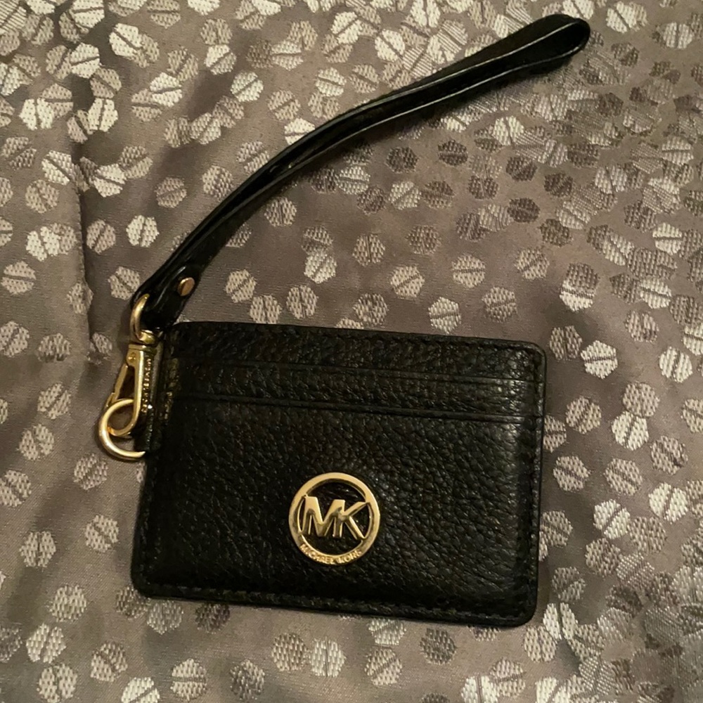 Michael Kors black and gold card holder